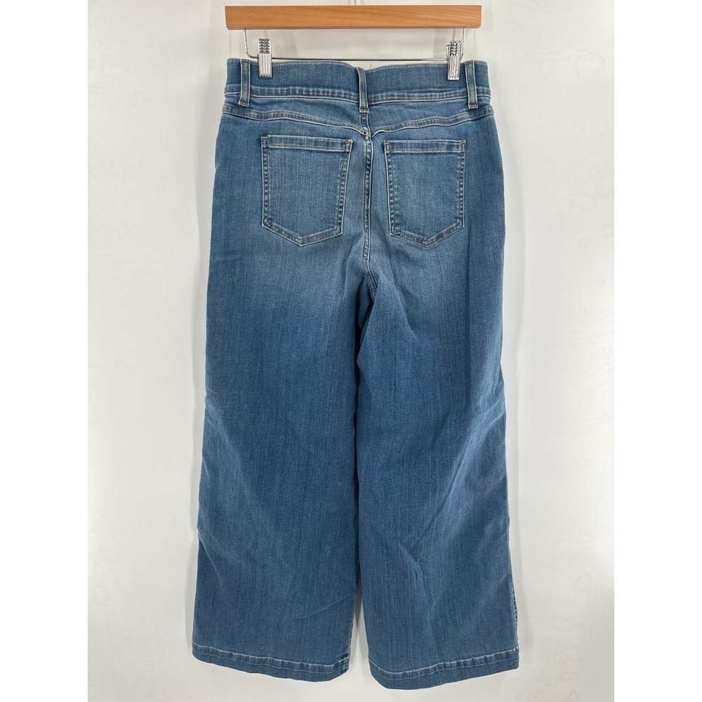 Spanx Seamed Front Wide Leg Jeans Vintage Indigo Large Petite - Picture 7 of 8